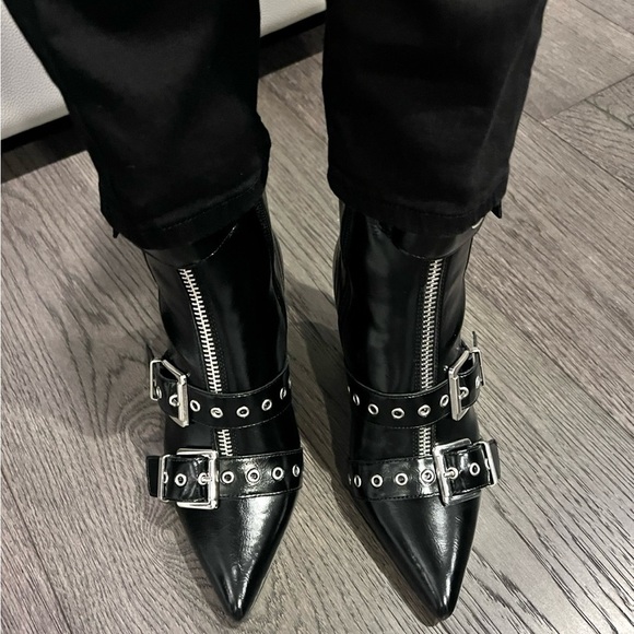 Buckle Kitten Heel Booties - Picture 1 of 11